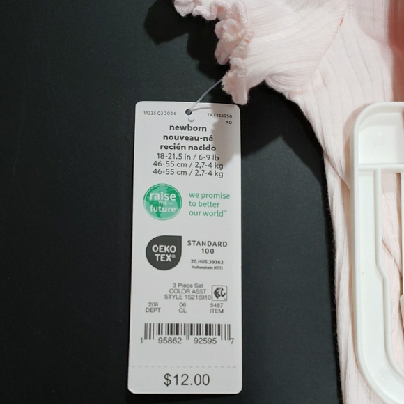 Carter's Pink Ruffled Bodysuit - Picture 4 of 4